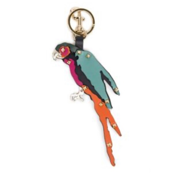 Valentino Leather Studded Parrot Keychain - Picture 2 of 7